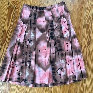 Pink and brown “tie dyed” pleated skirt by Zara basics, small